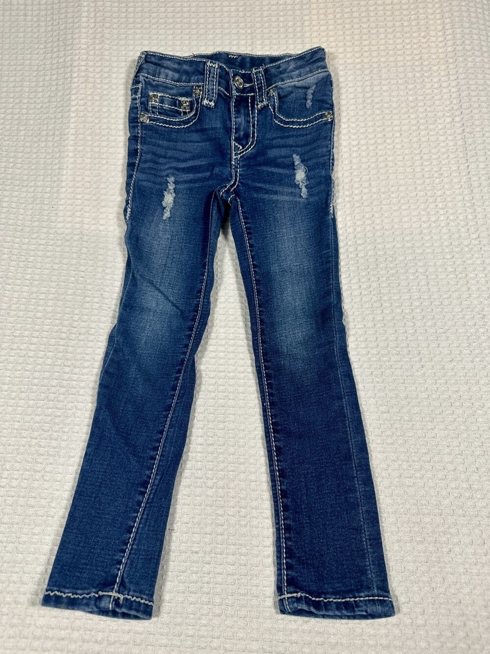 True Religion Halle Mid-rise Super Skinny Jeans Kids Size 5 Adjustable Waist